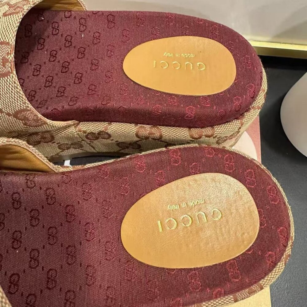 Gucci Gg Monogram Platform Slides - image 4